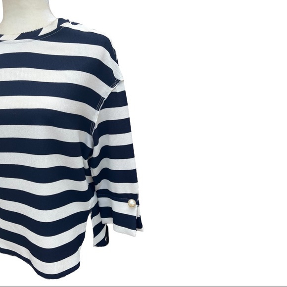Zara Nautical Navy Striped Top | Small - Picture 8 of 14